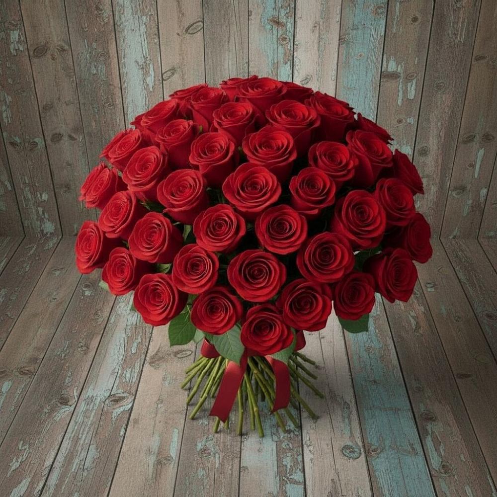 Букет 55 Красных роз Фридом в Ступино