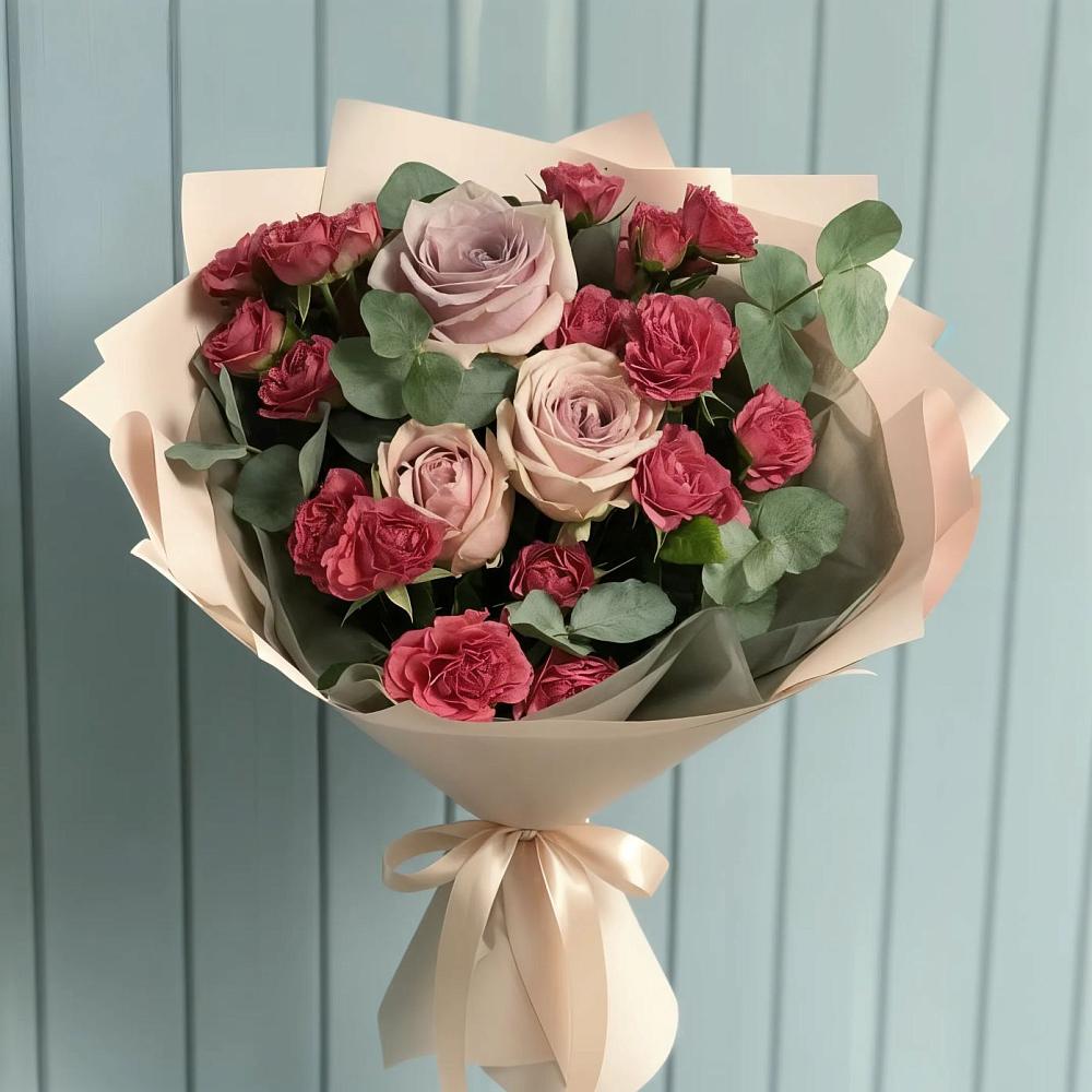Букет цветов из: Гвоздики и Розы в Ступино
