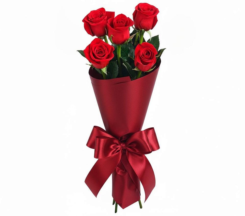 Букет 5 Красных роз Эдлесс Лав в Ступино