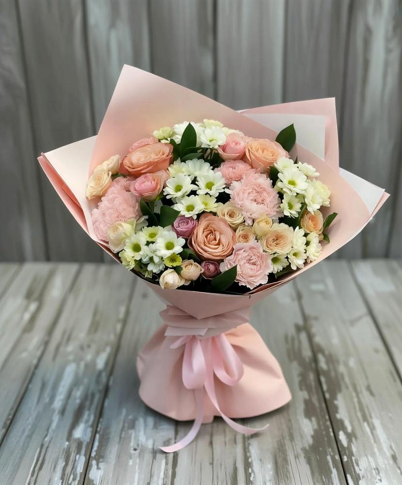 Букет цветов из: Гвоздики, Розы и Хризантемы в Ступино