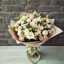 Букет цветов из:  Альстромерии, Розы и Хризантемы в Ступино