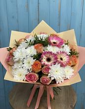 Букет цветов из:  Розы, Герберы и Хризантемы в Ступино