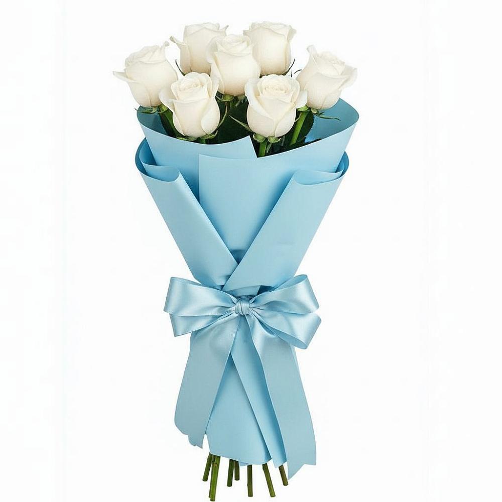 Букет 7 белых роз Проуд в Ступино