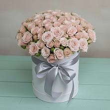 Цветочная композиция из Розы в шляпной коробке в Ступино