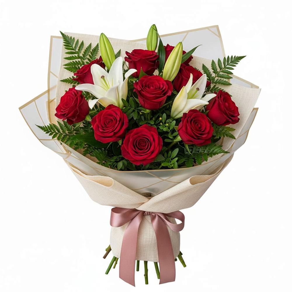 Букет цветов из: Лилии и Розы в Ступино