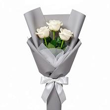 Букет 3 белые розы в Ступино