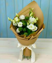 Букет цветов из:  Хризантемы и Лизиантусы #REPLACE_PRED# Ступино