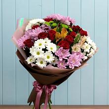 Букет цветов из:  Розы, Хризантемы и Альстромерии в Ступино