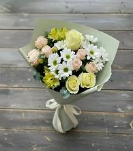Букет цветов из:  Альстромерии, Розы и Хризантемы в Ступино