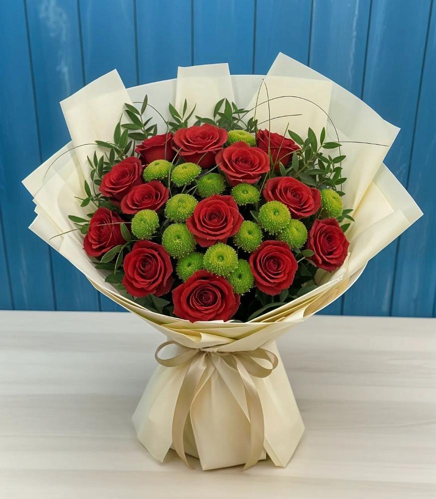 Букет цветов из: Розы и Хризантемы в Ступино